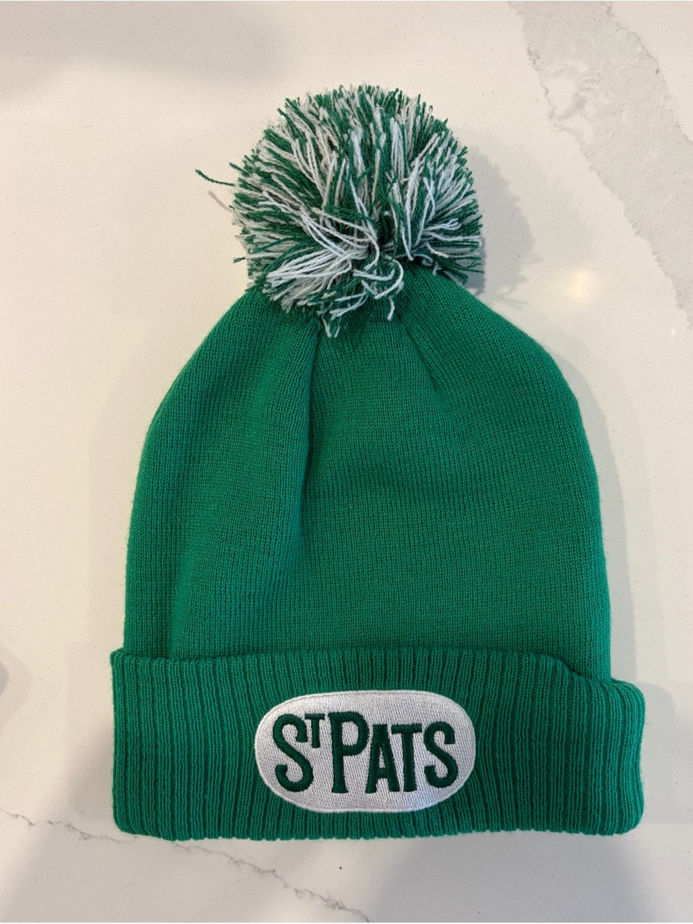 adidas Green Knit Beanie with Black Logo Patch
